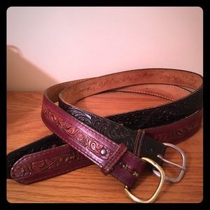 Pair of vintage leather belts